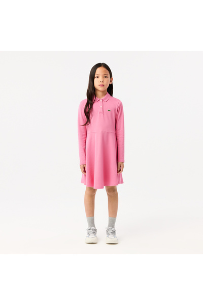 Lacoste Girls' Polo Collar Pique Dress - EJ9751-00-2R3