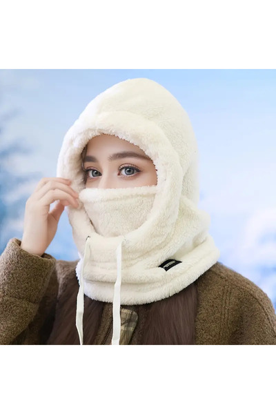 Choice قناع وجه أبيض دافئ قطعة واحدة للنساء والرجال، قبعة شتوية بغطاء رأس من ...
