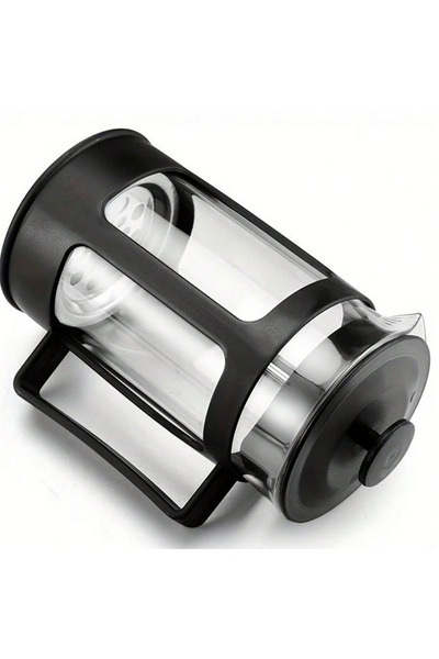 Choice إبريق قهوة فرنسي أسود مع فلتر، مصنوع من زجاج البوروسيليكات عالي الجودة، متعدد الوظائف، يُثقب يدويًا