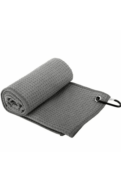 Choice منشفة جولف رمادية فاتحة من قماش المايكروفايبر لعشاق الجولف، ناعمة وماصة، لتنظيف مضارب الجولف، مزودة بمشبك.