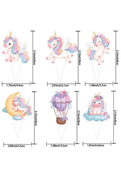 Choice 30pcs mixed 30Pcs Cartoon Unicorn Cupcake Topper Colorful Rainbow Paper Toppers For Unicorn Birthday