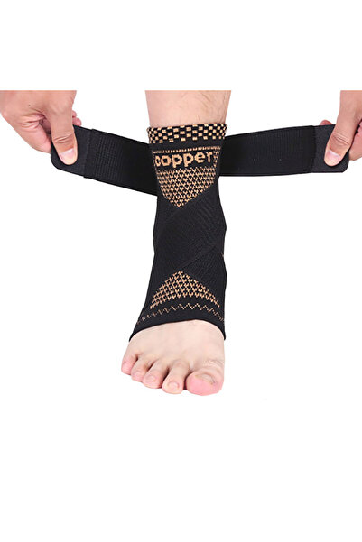 Choice دعامة كاحل نحاسية أيونية قابلة للتعديل، مقاس XL، قطعة واحدة، حزام ضغط محبوك، مناسبة للرياضة وركوب الدراجات