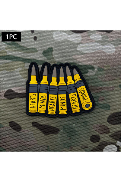 Choice رقعة شارة معنوية تكتيكية على شكل رصاصة صفراء، مصنوعة من مادة PVC ثلاثي...