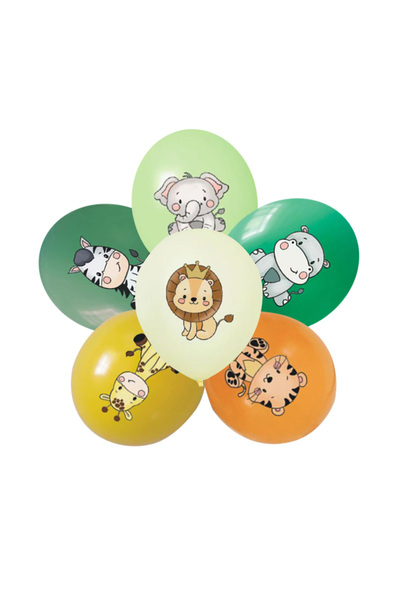 Choice بالون مقاس 10 بوصات، 18 قطعة، بالون لاتكس على شكل حيوانات الغابة: نمر،...