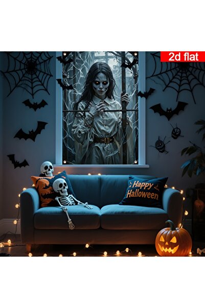Choice لافتة متعددة الألوان لحفلات نوافذ الهالوين، مقاس 80×120 سم، شخصيات أشب...