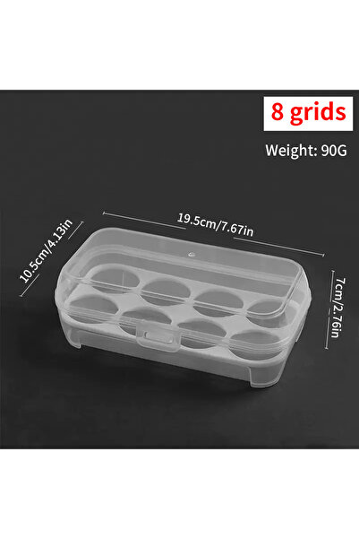 Choice صندوق تخزين بيض خارجي بثمانية أقسام - مع صينية بيض تحاكي شكل صينية الب...