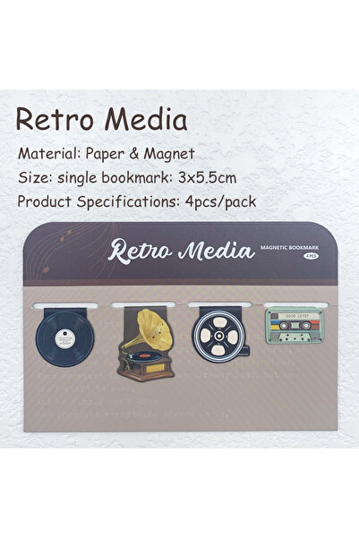 Choice 4pcs 4pcs Retro Media Magnetic Bookmarks School Stationery Supplies Re...