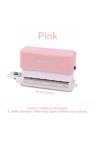 Choice مثقب صغير محمول متعدد الألوان من KW-TRIO، وردي اللون، بستة ثقوب، متعدد الوظائف للدراسة