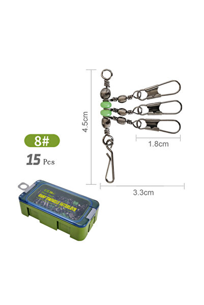 Choice رقم 8 - أخضر - 15 قطعة، 8# 10#، طُعم صيد الحبار الجديد، حلقات دوارة صل...