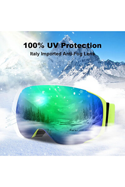 Choice نظارات التزلج المغناطيسية X-TIGER XJ-0306-P المضادة للضباب مع عدسات قا...