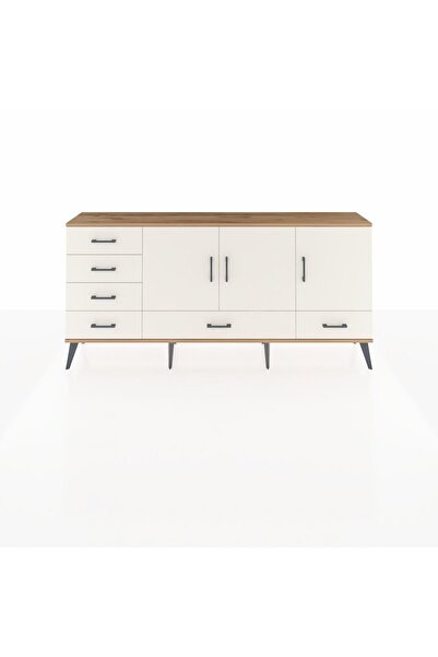 Dienni Arges Konsol 4 Raflı 6 Çekmeceli 3 Kapaklı 176x30x83 Çam-Aytaşı/Aytaşı