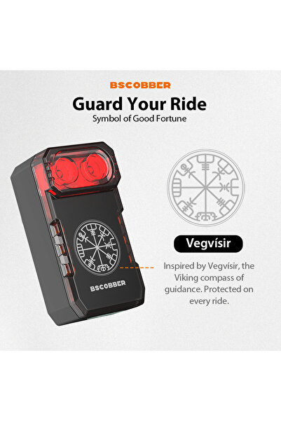 Choice مصباح خلفي ذكي للدراجة الهوائية ER-1 BSCOBBER EyeRad-1 مزود برادار، يع...