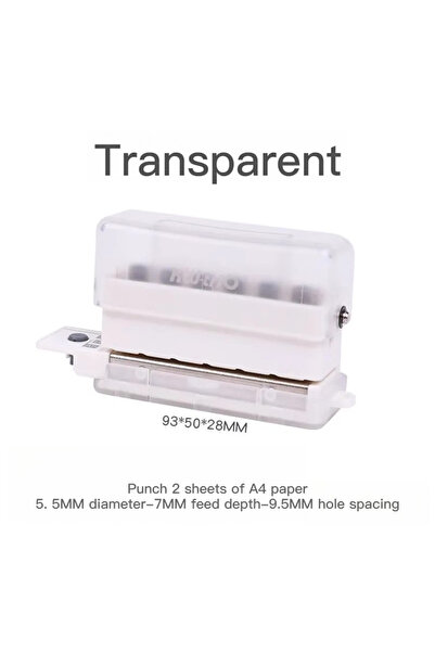 Choice Transparent KW-TRIO Mini Portable Multi-Color Punch Hole Binder Punch 6-Hole Punch Multi-Functional