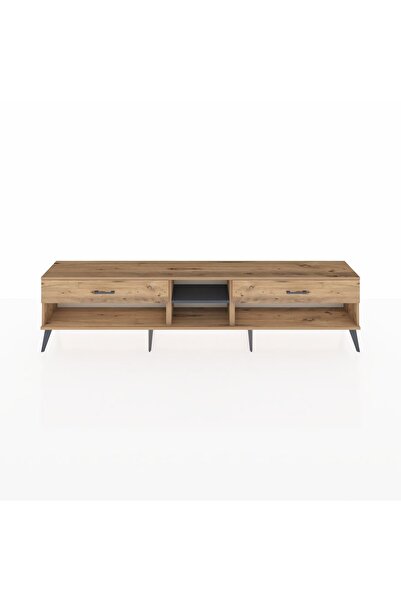 Dienni Arges TV Ünitesi Tek Raflı 2 Çekmeceli 220x30x51 Çam-Antrasit/Çam