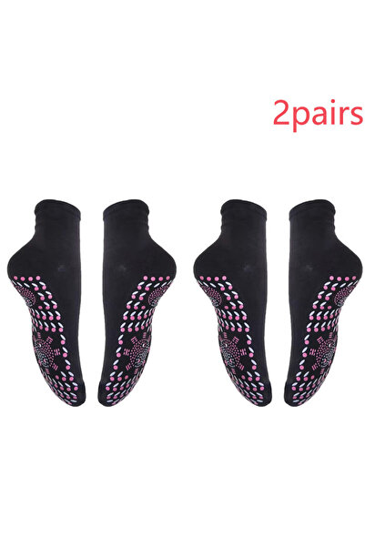 Choice جوارب شتوية دافئة ذاتية التسخين من التورمالين، لون أسود - زوجان، 1/2/3...