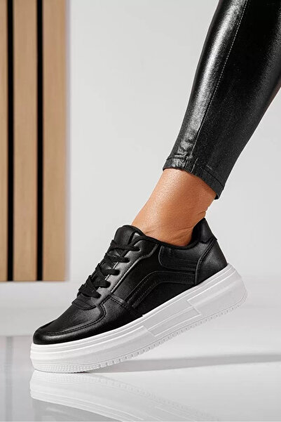 Zaira Γυναικεία μαύρα πάνινα παπούτσια από οικολογικό δέρμα Adrianne #22525 - 40