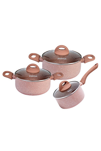 Fissman -Set de latte pot, 6 piese, 1,6 / 2,8 / 4,9l, aluminiu, ecru
