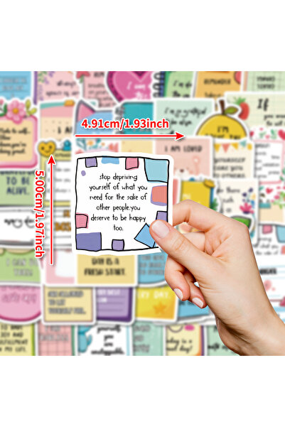 Choice 50 قطعة من ملصقات جرافيتي كرتونية تحمل عبارات تحفيزية وتأكيدات ذاتية، ...