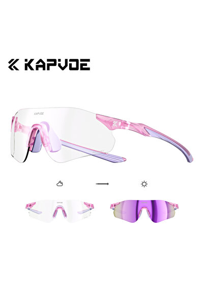 KAPVOE نظارات شمسية رياضية متغيرة اللون بعدسة واحدة من مادة البولي يوريثان PU-37، مناسبة للرجال والنساء، مثالية للجري وركوب الدراجات.