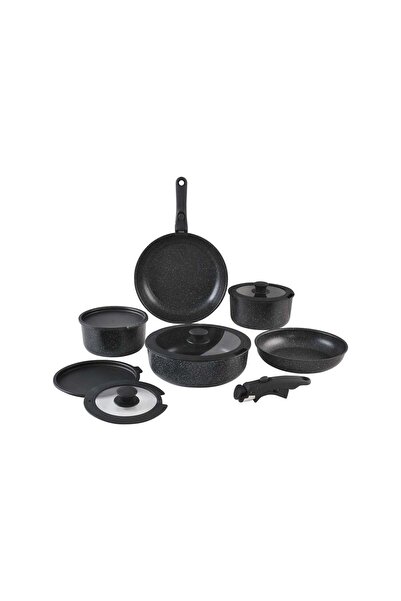 Noon East 12-Piece Detachable Granite Non-Stick Cookware Set - Black