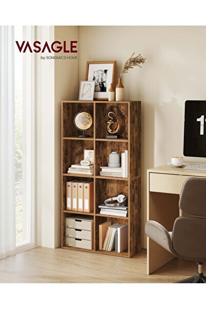 VASAGLE 4-Tier Open Shelf Bookcase, 8-Cube Storage Organizer, 129.6×65.6×24 cm