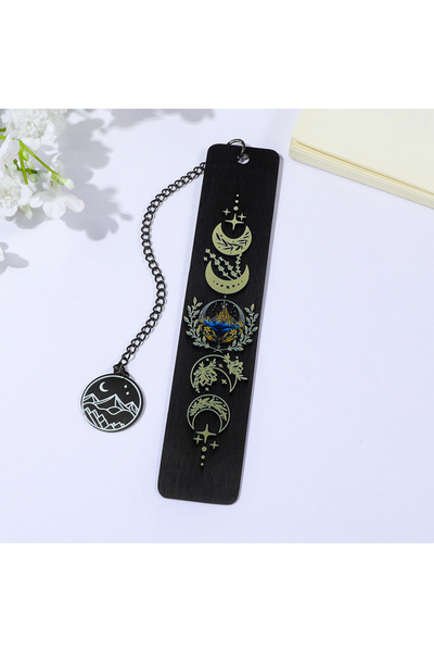 Miniso Acotar B ACOTAR Inspired Moon Star Mountain Metal Bookmark Gift for Fantasy Novel Fans, Aesthetic Re