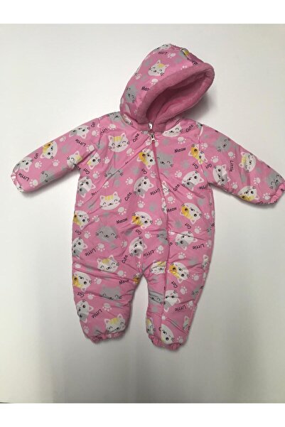 Baby Slon Kids Clup Kışlık fermuarlı welsoft astarlı kedi desenli su ve rüzga...