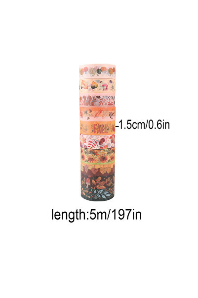 Choice شريط واشي بنمط الخريف، ١٠ لفات/علبة، مناسب لصنع الدفاتر وإطارات الصور ...