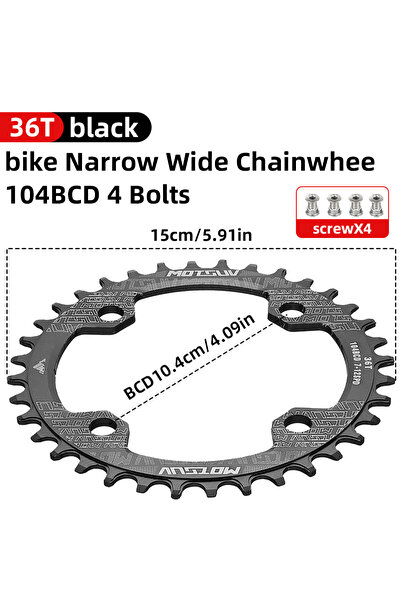 Choice 36T MOTSUV 104BCD Bicycle Round Shape Narrow Wide Chainwheel 32T/34T/3...