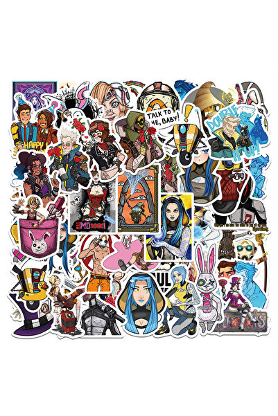 Choice ٥٠ قطعة من ملصقات لعبة بوردرلاندز، ملصقات كرتونية رائعة لتزيين أكواب ا...