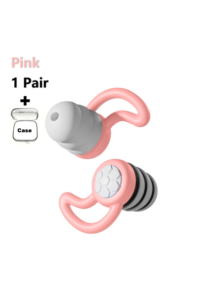 Choice سدادات أذن سيليكونية وردية اللون من هواك، ثلاثية الطبقات، قابلة لإعادة الاستخدام، تقلل الضوضاء، ناعمة، مناسبة للنوم والسباحة والعمل