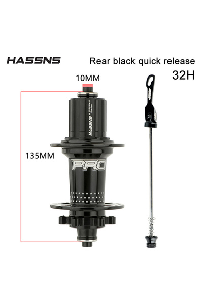 Choice محور خلفي أسود PRO7 للدراجات الجبلية HASSNS PRO7، 32 فتحة، محور 12x142...