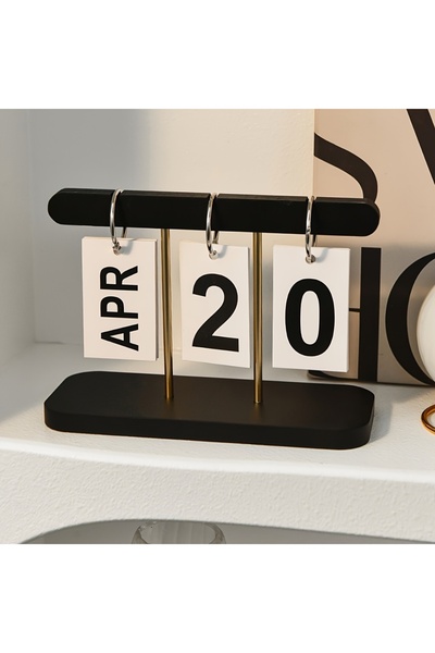 Choice تقويم مكتبي إبداعي أسود اللون بتصميم نورديك، قابل لتقليب الصفحات، عرض ...