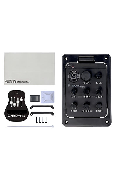 APWIKOGER لاقط جيتار بلاستيكي أسود 301 مع موالف، مضخم صوت جيتار Presys، معادل صوت، لاقط بيزو، مصدر صوت جيتار