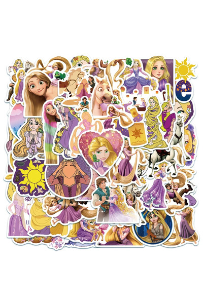 Miniso CNY154-50pcs Tangled Rapunzel Stickers Aesthetic Laptop Fridge Guitar ...