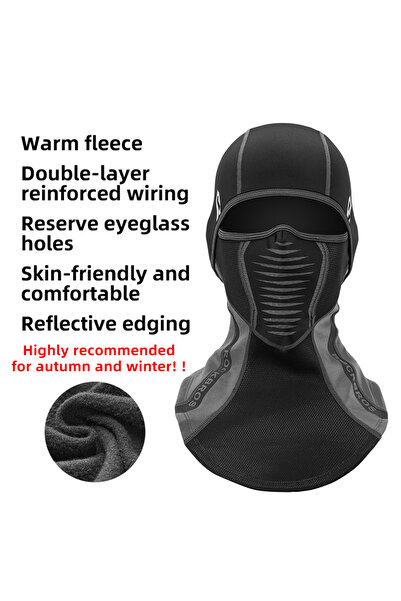 ROCKBROS قناع تزلج شتوي حراري من صوف الفليس من RKBROS، يغطي الوجه بالكامل، غط...