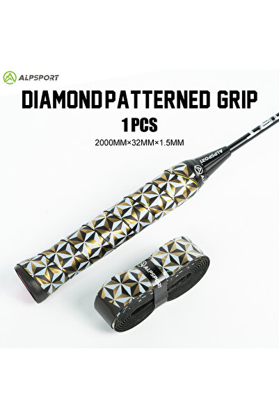 Choice 1PCS Black ​​ALPSPORT DBSJ 1.4m Diamond Overgrip | 3D Printed Anti-Slip Tape for Tennis/Badminton/Fi