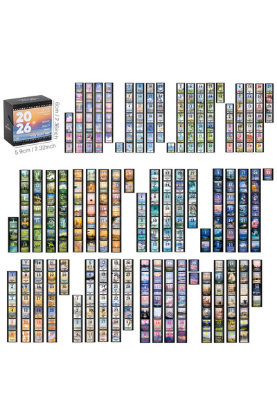 Choice تقويم فيلم 2026، تقويم شريط واشي، تقويم فيلم عتيق، شريط دفع يومي، ملصق...