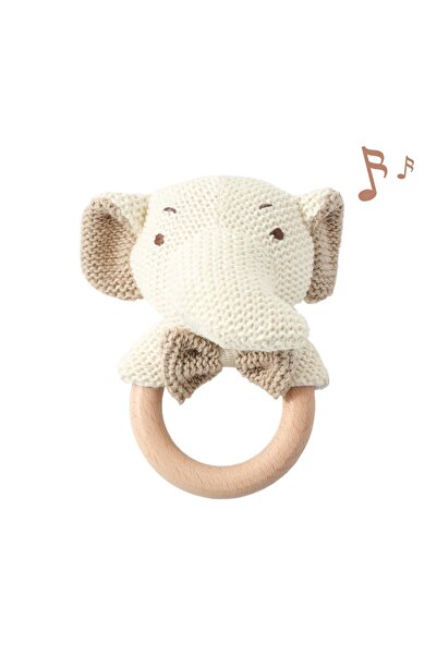 Choice White Elephant Baby Rattle Toys Cute Bear Crochet Animal Toys Cartoon Wooden Teether Baby Mobile Cri