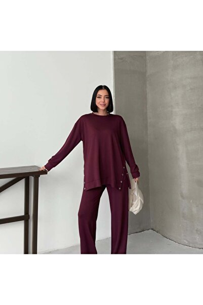 Tarzımızbir طقم ملابس رياضية من قماش المودال مع أزرار كبس، ملابس علوية وسفلية...