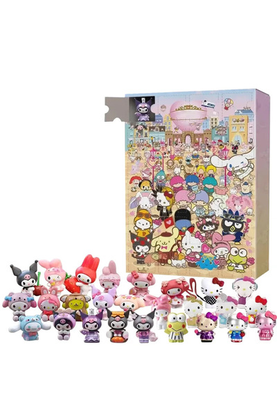 Miniso u-01 سانريو أنمي هيلو كيتي هالوين تقويم مجيء صندوق شخصية عيد الميلاد كاواي ميلودي كورومي فاي
