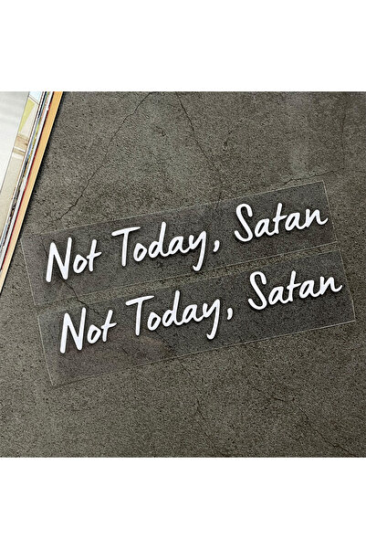 Choice White (2 PCS) 1 Pair Not Today Satan Text Bike E-Bike Frame Stickers B...