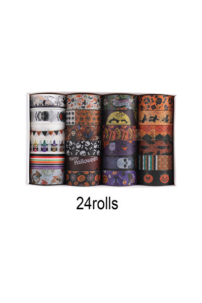 Choice1 24 لفة، 16 لفة/24 لفة، أنماط هالوين إبداعية وشريط واشي، مناسب للأعمال...