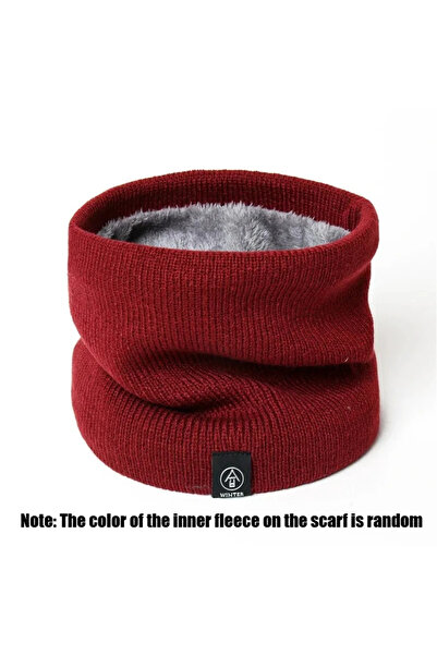 Choice وشاح رقبة من الصوف الأحمر مقاوم للرياح، وشاح وجه دافئ للرجال والنساء، ...
