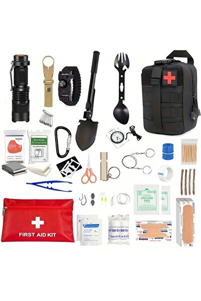 Choice حقيبة إسعافات أولية سوداء اللون، مناسبة للطوارئ والإصابات، مثالية للتخ...