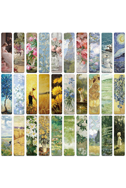 Choice 30 قطعة من فواصل الكتب بتصميمات زيتية رومانسية عتيقة، بطاقات زينة، علا...