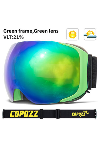 Choice نظارات تزلج مغناطيسية من COPOZZ بعدسات خضراء، للرجال والنساء، حماية من...