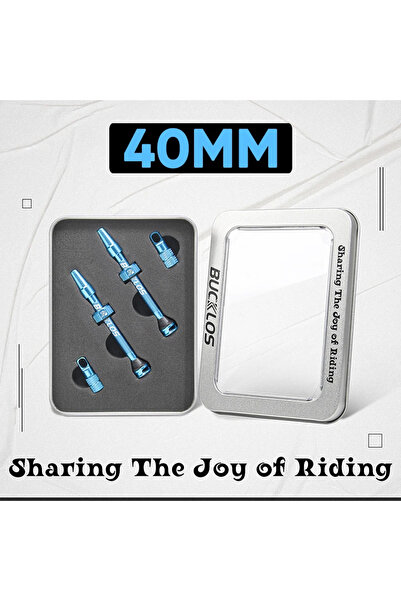 BUCKLOS صمام دراجة هوائية بدون أنبوب BLUE-40MM، صمام هواء بريستا للدراجات بدو...