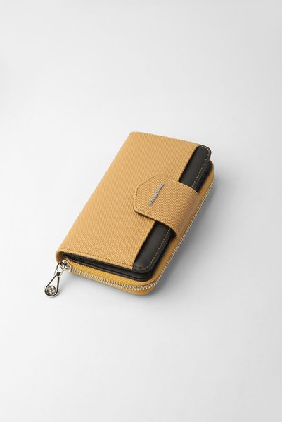 CENGİZ PAKEL Nova Medium Size Women's Wallet – 65316L - Mustard/Black