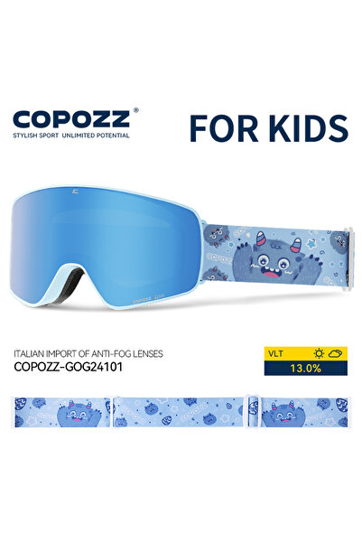 Choice نظارات تزلج مغناطيسية للأطفال من كوبوز، لون أزرق، بتصميم كرتوني، مضادة...